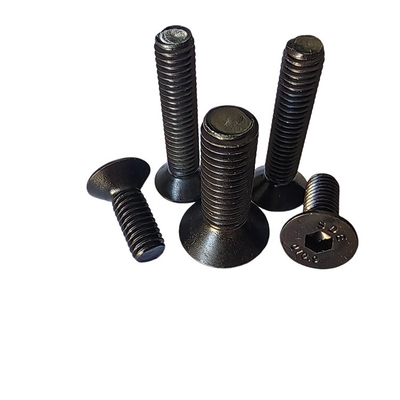 Screw à capuche hexagonale entièrement filetée avec tête plate et finition zincée