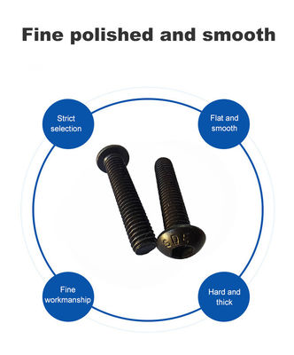 Vis hexagonale recouverte entièrement de fil noir OEM Acceptable vis à tête ronde plate pour les produits