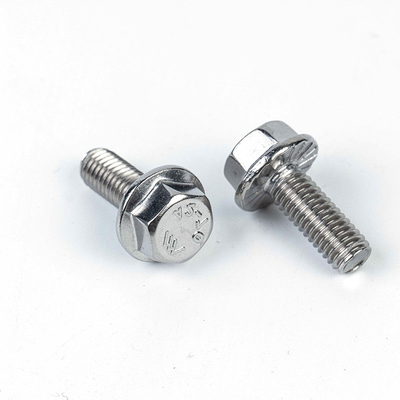 Boulons à flange hexagonale en acier inoxydable à fil complet M3 M4 M5 M6 DIN934 933 avec finition simple