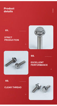 Bottes de flanges en acier inoxydable standard GB 304 M4 M5 M6 M8 M10 M12 Boulons galvanisés hexagonaux