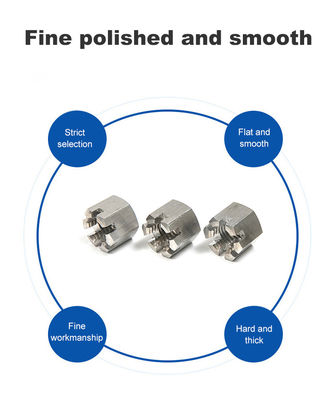 Fermeture en acier inoxydable 304 316 Noix à fente DIN935 Contrôle des noix hexagonales 100% inspecté