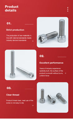 Finition simple 304 en acier inoxydable Hexagon Socket Screws M4/M5/M6/M8/M10/M12 pour la construction