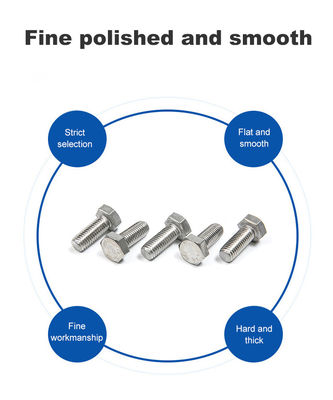 DIN933 A2-70 M3 M4 M5 M6 M8 Boulure à tête hexagonale en acier inoxydable entièrement fileté pour une résistance à l'usure et à la corrosion