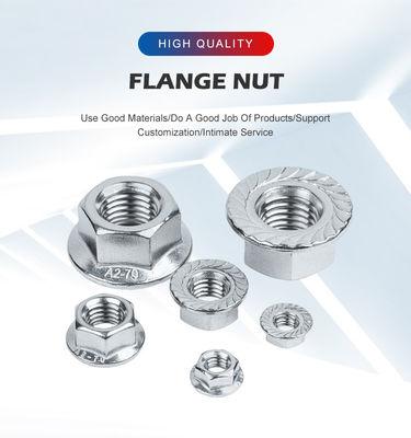 Noix de flange hexagonale auto-verrouillable en acier inoxydable pour fixation M6 M8 M10 en impérial