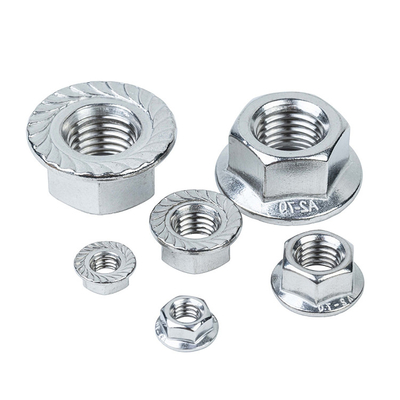 304 en acier inoxydable M5 M8 M10 M12 écrous de flange hexagonale à fermeture en nylon pour la norme DIN6923