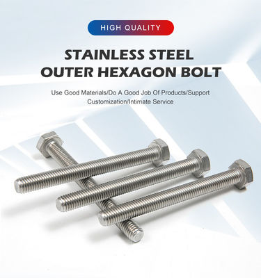 Boulons hexagonal métriques en acier inoxydable DIN931 DIN933 de qualité 8.8 pour les applications industrielles