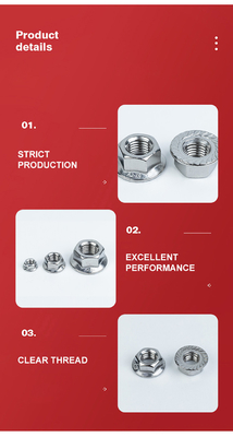 DIN6923 Tête hexagonale en acier inoxydable, écrousée, serrure, écrousée, écrousée pour produits
