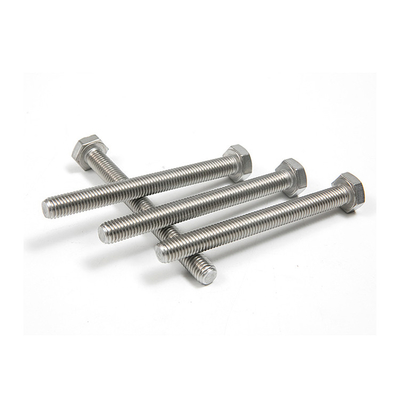 304 316 Boulons hexagonaux à filetage complet DIN Standard Fermetures en acier inoxydable finition plate