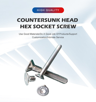 Des vis personnalisées de finition simple DIN7991 en aluminium Countersunk Hex Drive Tête plate M3 * 16 Socket Hex DIN 7991