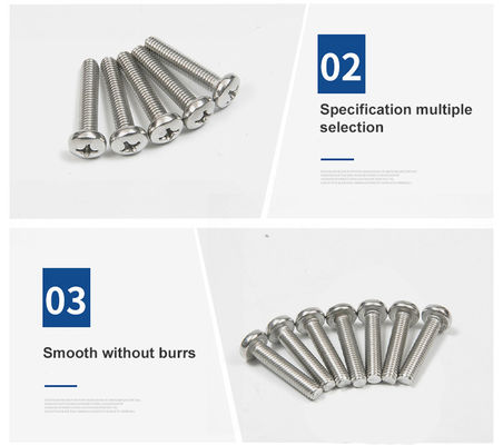 M2 M3 M4 M5 M6 M8 A2 304 d'acier inoxydable en croix de rétrécissement Phillips Pan tête de machine vis métrique
