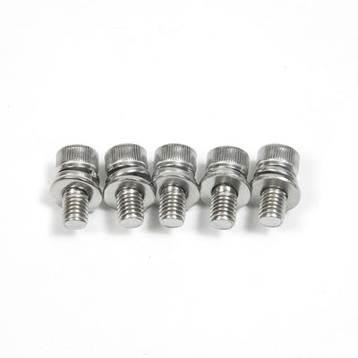 Screw hexagonale en acier inoxydable 304 avec ressort et laveuse à plat 100% contrôle