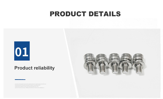 Screw hexagonale en acier inoxydable 100% inspecté avec tête ronde et plaquette élastique