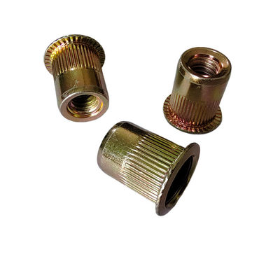 Noix de rivets ouverte en acier au carbone fileté en acier au zinc argenté pour les applications industrielles