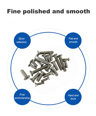 Type de fil complet INCH Mesure en acier inoxydable 304 tête anti-enfoncée vis à tête plate