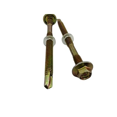 Écrou en acier inoxydable à forage automatique avec laveuse en caoutchouc en PVC GB Finition en zinc blanc jaune