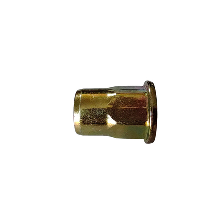Noix de rivets ouverte semi-hex en acier au carbone plaqué zinc jaune pour système de mesure métrique