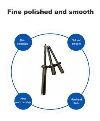 Fin fermée en acier inoxydable tête ronde rivets aveugles Liste de rivets fermés pop avec finition brillante