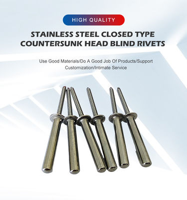 3.2mm/4.0mm/4.8mm/6.4mm Diamètre DIN Étalon en acier inoxydable contre-enfoncé Rivet aveugle