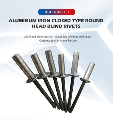 Rivet à tête ronde en aluminium-fer fermé pour applications lourdes