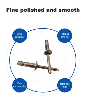 Rivet en acier inoxydable aveugle à tête de dôme Rivet pop avec rivets personnalisés de finition brillante