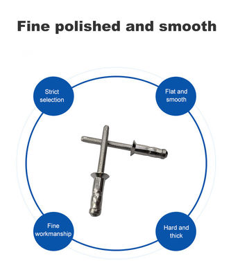 Tête de dôme de rivette en acier inoxydable, tête de dôme de rivette, tête plate avec finition non revêtue