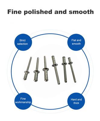 Rivets non roulants à double brin en acier inoxydable à plusieurs tambours de 3,2 mm à 4,0 mm à 4,8 mm à 6,4 mm