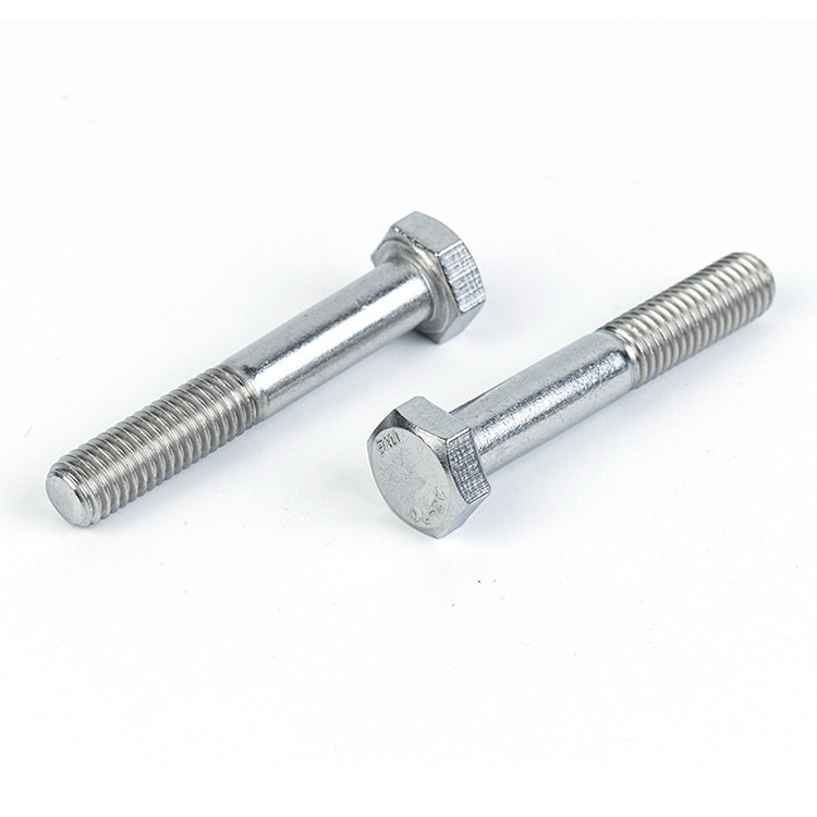 Finition simple personnalisable M5 M8 boulons hexagonal en acier inoxydable DIN931 304 316 boulon à demi-fil