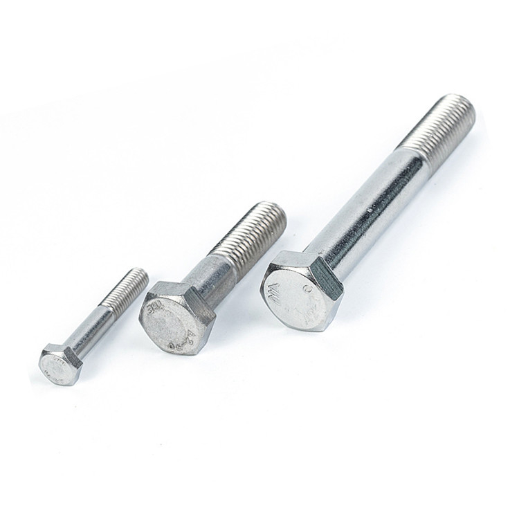 DIN931 Boulons à tête hexagonale en acier inoxydable Boulons à demi-fil hexagonal 4.8 5.8 8.8 M12 M16