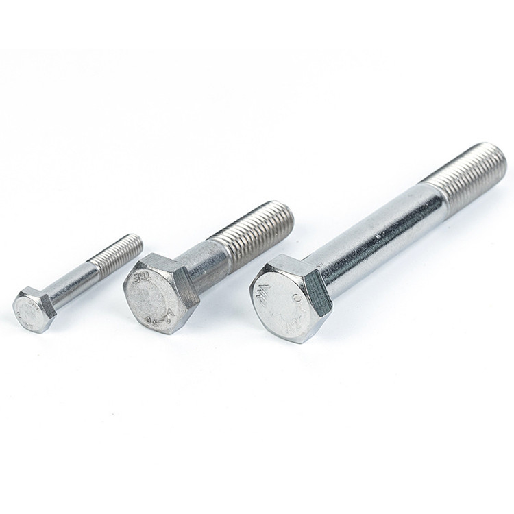 DIN931 en acier inoxydable de qualité 5.8 M6 * 25 mm boulon hexagonale avec finition galvanisée