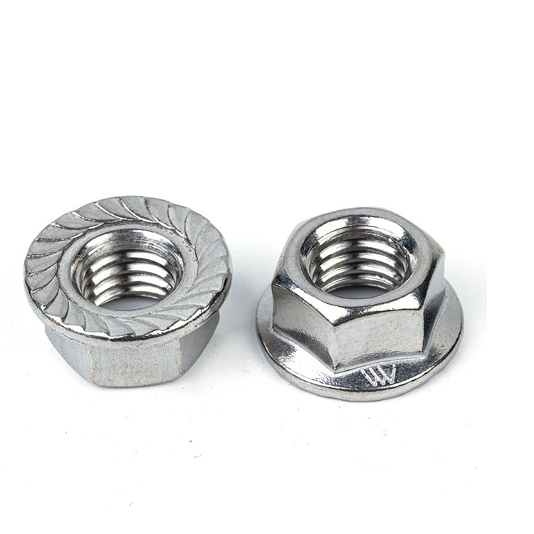 Noix de brides en acier inoxydable DIN6923 M4 M5 M6 M8 M10 M12 M14 M16 avec norme DIN6923