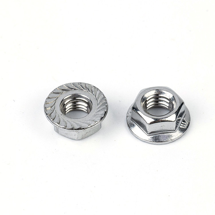 304 en acier inoxydable M5 M8 M10 M12 écrous de flange hexagonale à fermeture en nylon pour la norme DIN6923
