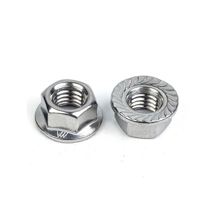 DIN6923 M3 M4 M5 Noix de flange hexagonale en acier inoxydable pour l'industrie pétrolière et gazière