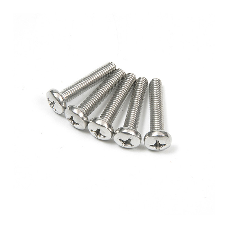 Type de fil complet M2 M2.5 M3 M4 M5 M6 M8 GB818 304 Croix en acier inoxydable Phillips boulon à tête de plateau rond