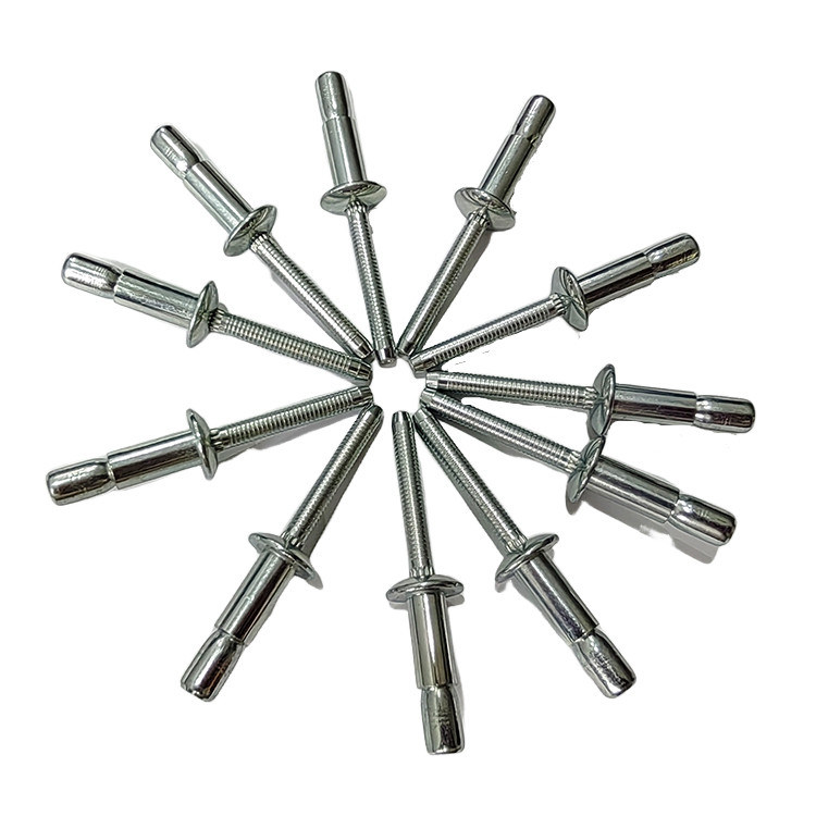 Rivets à tête ronde en acier au carbone avec rivets à tête blanche de type verrouillage à haute résistance sur Alibaba