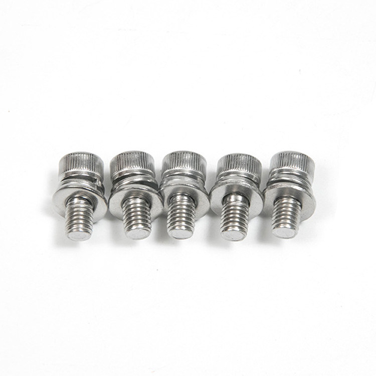 Screw hexagonale en acier inoxydable 304 avec ressort et laveuse à plat 100% contrôle
